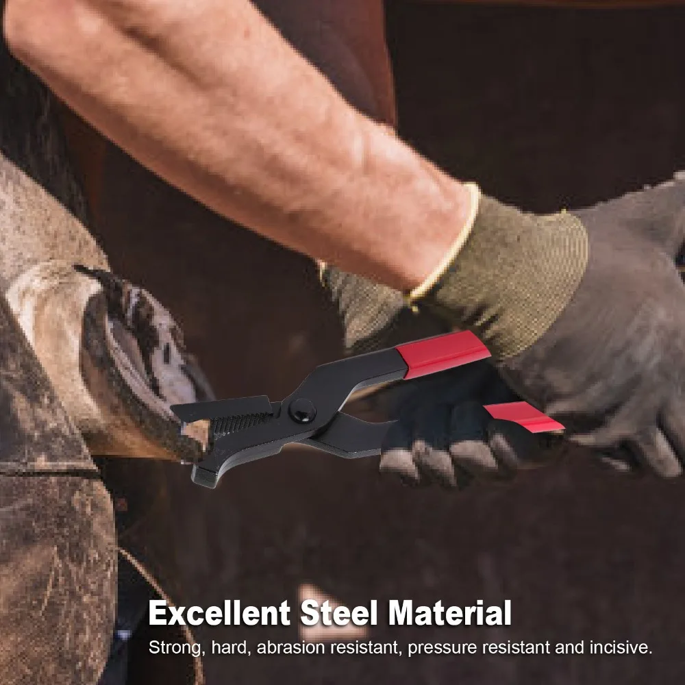 Steel Hoof Nail Clincher Rubber Handle Ergonomic Design Farrier Tool Durable High Hardness Blade Horseshoe Pliers