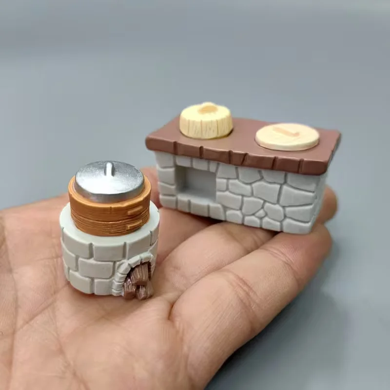 2pcs Miniature Model of Simulated Farmhouse Stove, Cute Mini Display Models for Home Micro Landscape DIY Craft Decorations