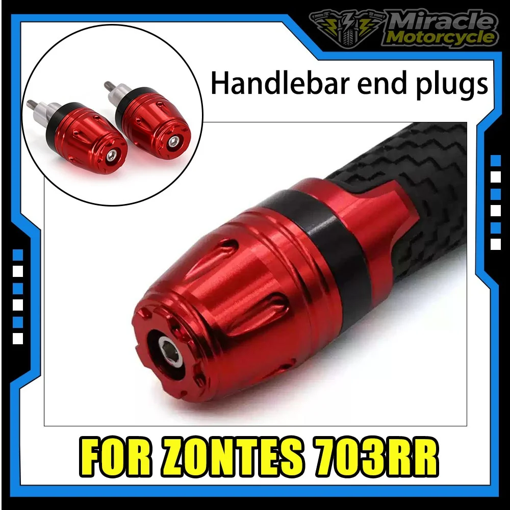 Handlebar end plugs for ZONTES 703RR; crash-resistant balancing weights providing impact protection and vibration damping.