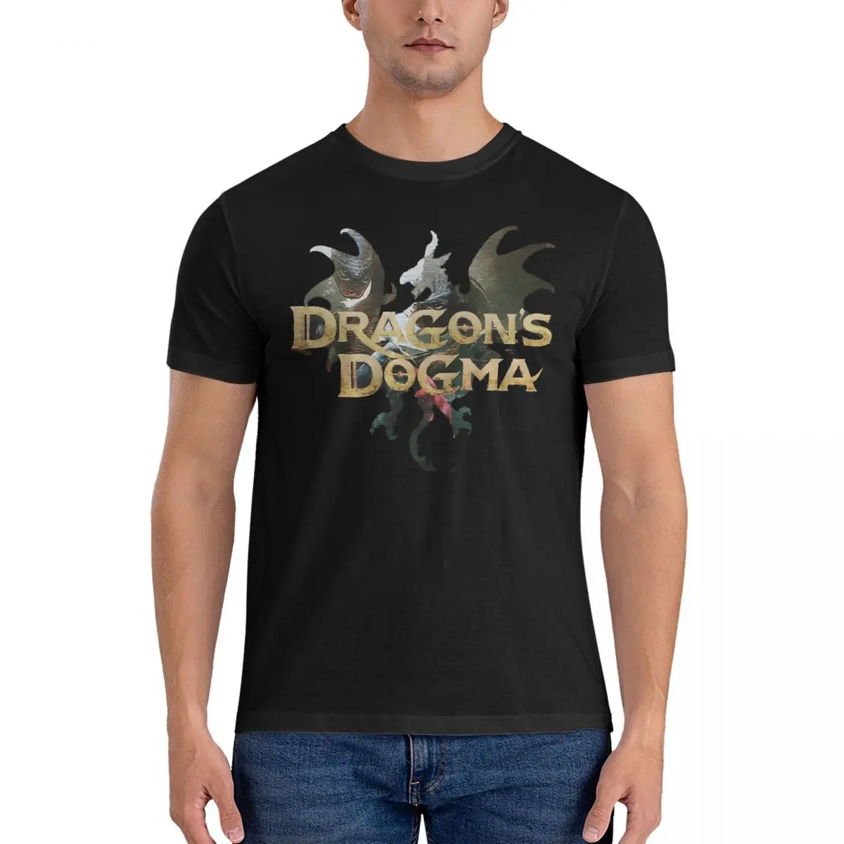 LOGO Men's T Shirt Dragon's Dogma Novelty Tees Short Sleeve O Neck T-Shirt Cotton Summer Clothes