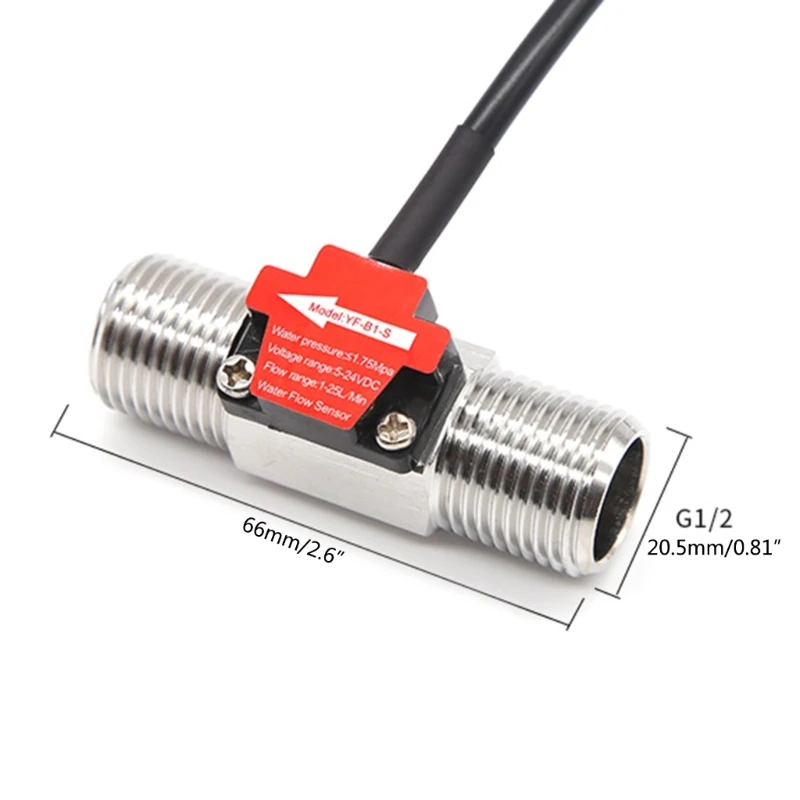 Capteur débit DN15, débitmètre d'eau en acier inoxydable, filetage externe