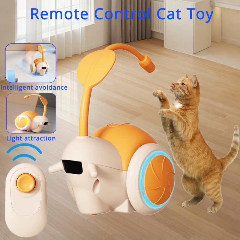 

Remote Control Cat Toy Intelligent Obstacle Avoidance Light Attraction Dual Speed Adjustment Interactive Cat Toy Indoor Training