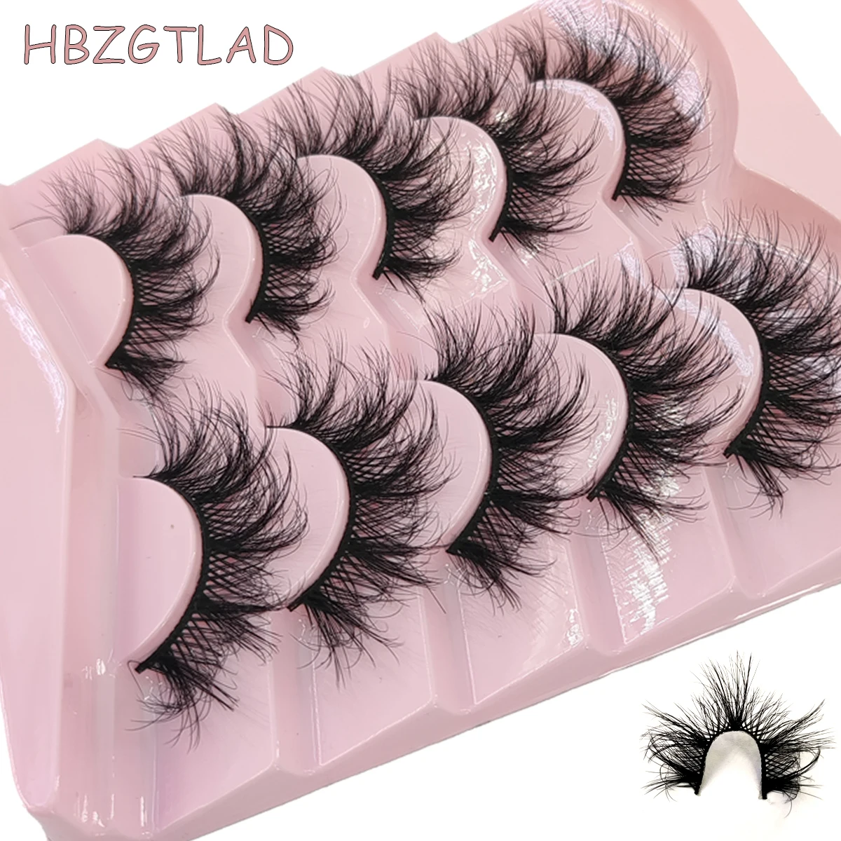 AMSDCN Neue 3D natürliche Nerz wie falsche Wimpern D-Roll flauschige weiche 5-Paar Manga Wimpern Wispy natürliche Wimpernverlängerung Make-up