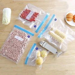 Household Manual Vacuum Pumps Contain Reusable Vacuum Zipper Bags for Food Storage with BPA-free Film Air Valve Bags for Kitchen