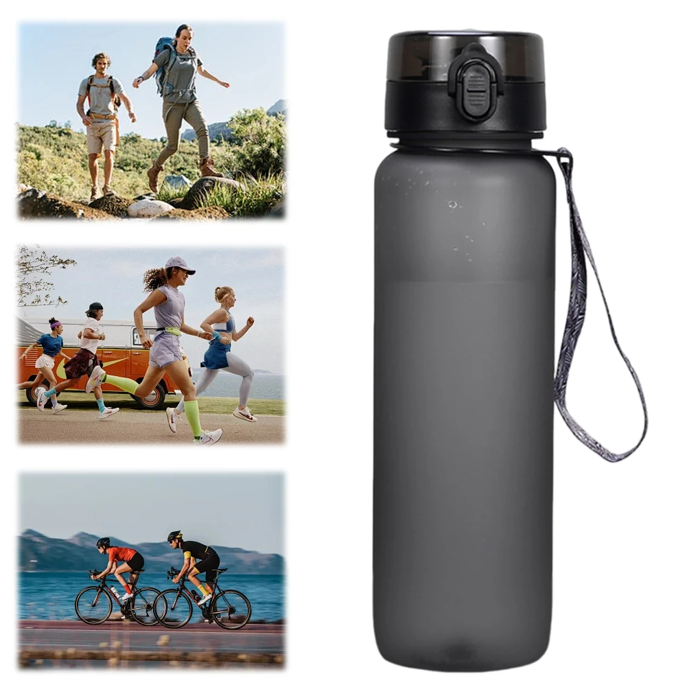 1000ML Water Bottle BPA Free Outdoor Travel Portable Gym Fitness Jugs Leak Proof with Strap for Office Gym Outdoor Sports