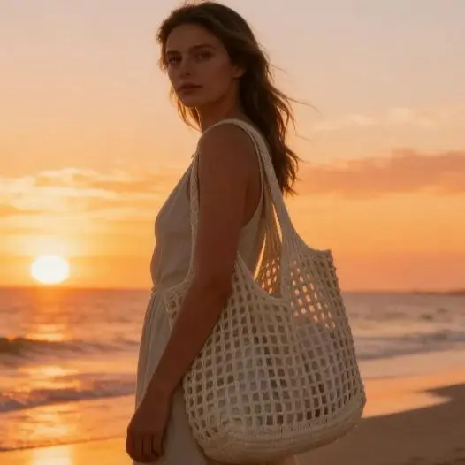 

1 шт. Женская сумка большого размера для школы, вязаная ажурная сумка-тоут с цветочным узором, винтажная соломенная сумка, вместительная сумка через плечо