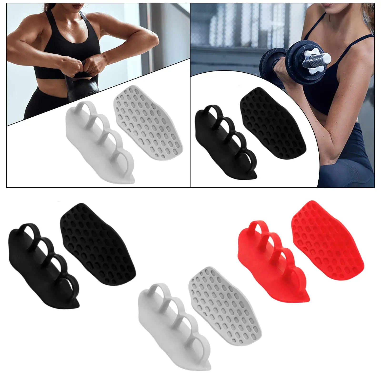 

2Pcs Weight Lifting Grips Barbell Bar Pads Lightweight Hand Protection Gym Hand Grips for Powerlifting Pull Ups Bodybuilding