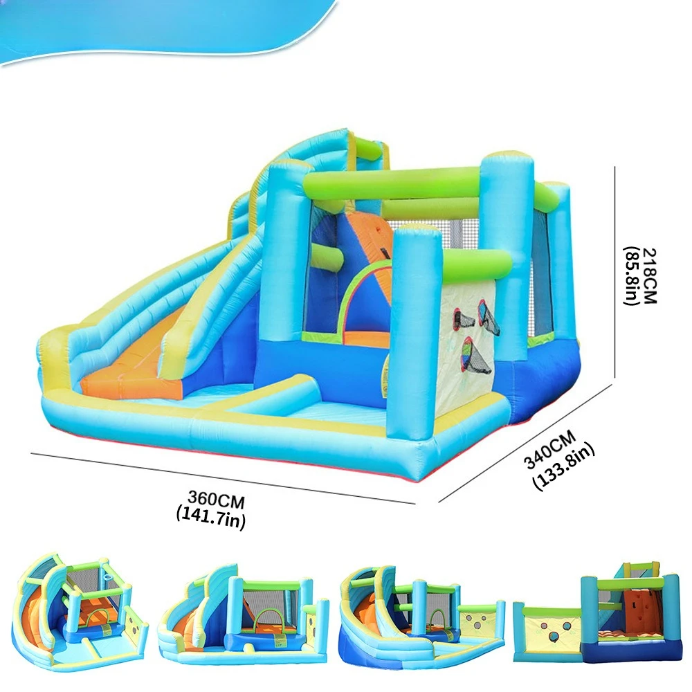 

Bouncy castle, children's small inflatable water jet castle household inflatable trampoline