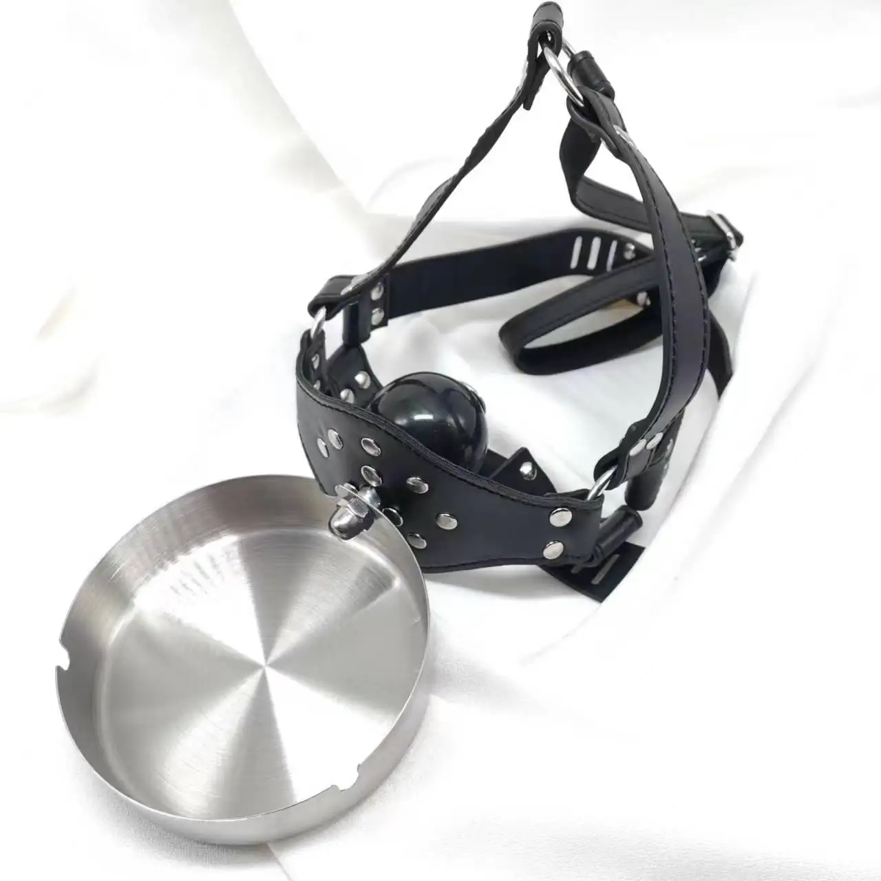 BDSM Harness Slave Dog Basin Ashtray + Asphyxia Gag Bondage Restraints Open Mouth Breathable Sex Toys Adult Sex Games For Couple