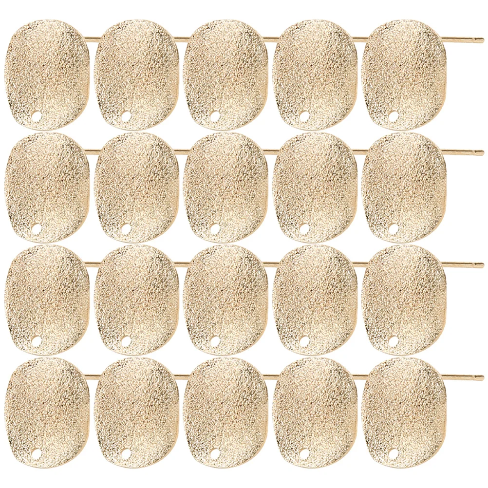

30 Pcs Round Ear Pin Hole Earring Bezel Tray Base Blanks Settings Golden Accessories for Kids Adults Craft Making