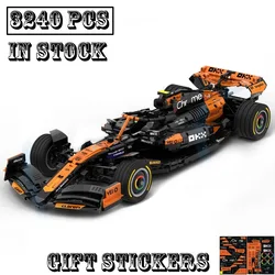 New Technical MOC-182874 SuperRacing MCL38 1:8 Scale SuperRace Car Model Buiding Kit Block Bricks Kids Toys Birthday Gifts