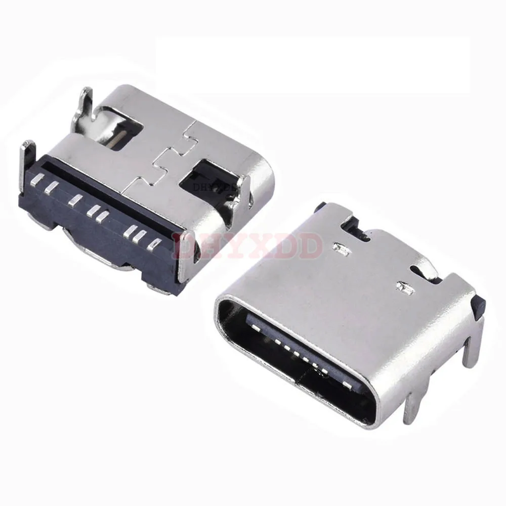 Conector USB 3,1 tipo C 8 P hembra, interfaz de alimentación, cabezal de carga, 8 pines, SMT, Conector de ángulo recto