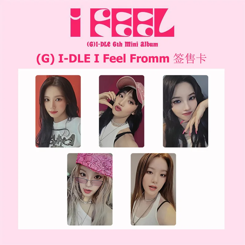 5cards/set Kpop (G) I-DLE Album Card I FEEL Album GIDLE Ye Shuhua MINNIE Printed Photo Card LOMO Card Gift For Girls Collection