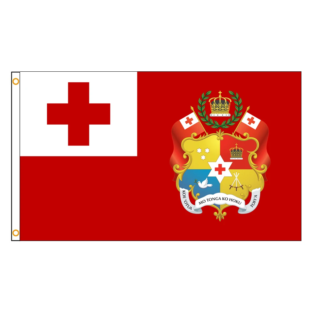 3×5Ft Tonga Tongan Emblem Flag Polyester Printed Banner Tapestry For Decor