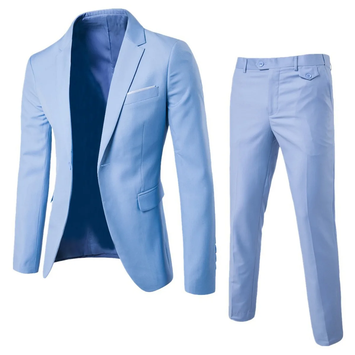 BS04001 Fashionable all-match business solid color men's groom suit two-piece suit