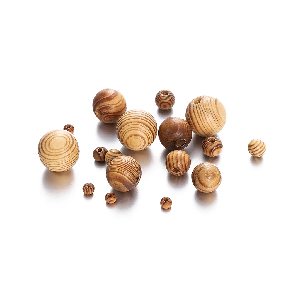 5-100Pcs 6-23mm Natural Wooden Beads Round Maple Beads Loose Spacer Bead for DIY Necklace Bracelet Jewelry Making Accessories