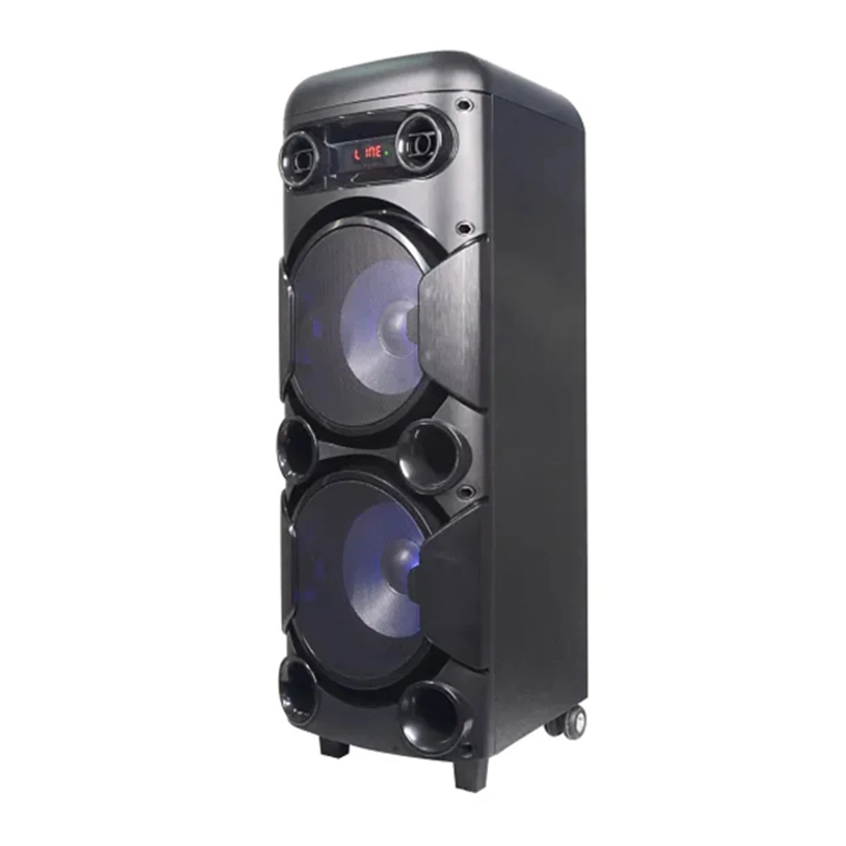 T Double 8 Inch Party Box Bluetooth Portable Wireless Activities Outdoor Trolley Speaker With LED RGB Flashing Light