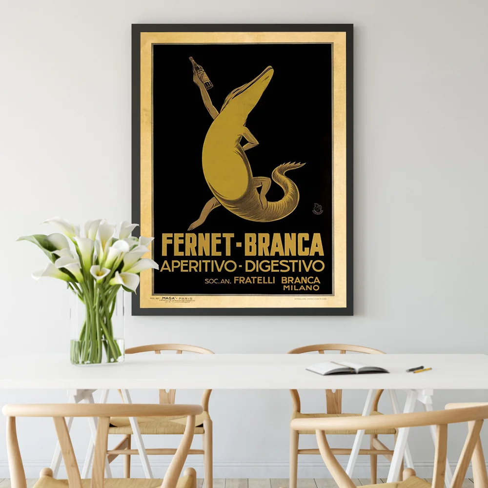 Art Aperitivo Poster and Print Vintage Food Drink Canvas Painting Kitchenfor Living Room Wall Pictures Fernet Branca Digestivo