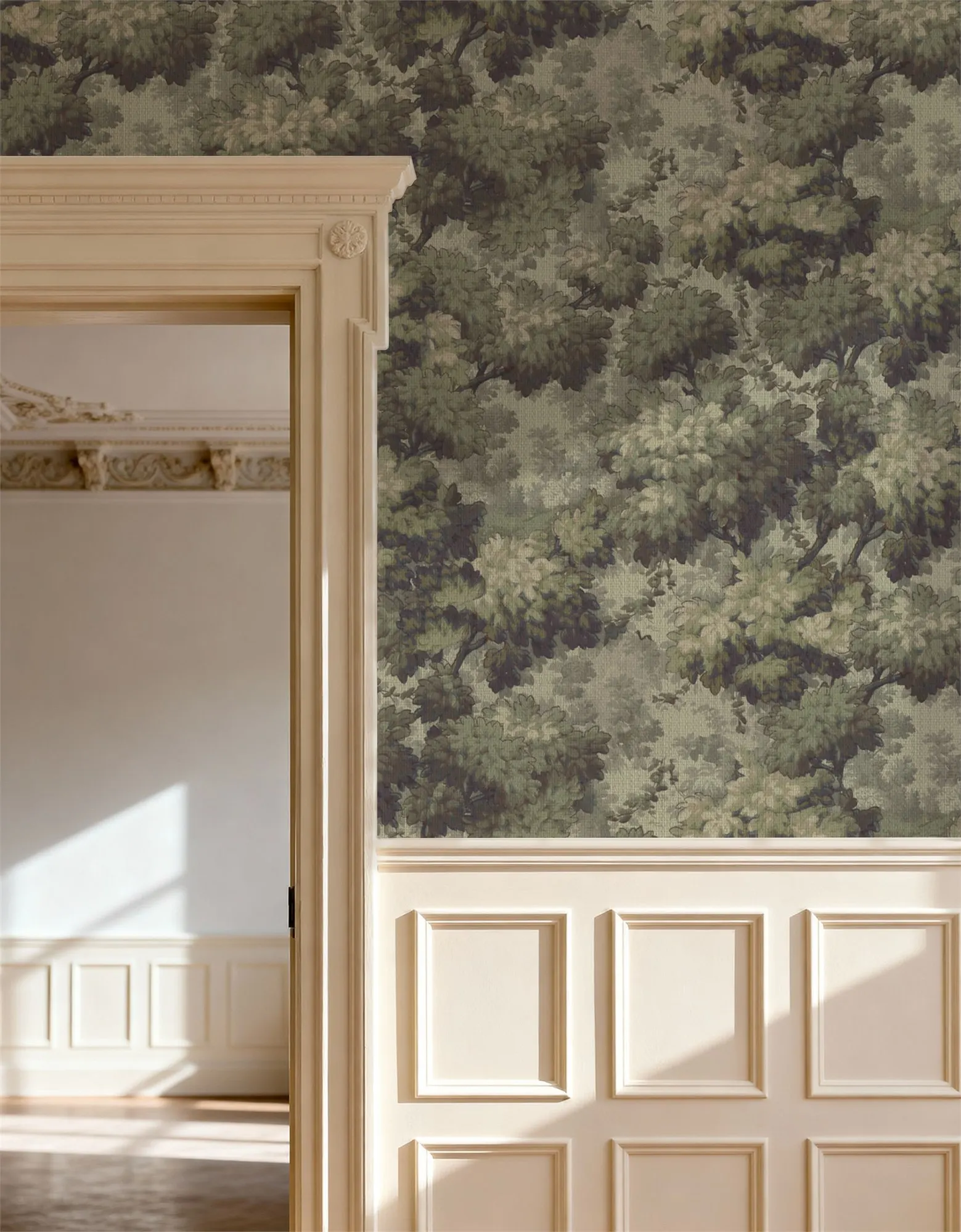 Custom Greenwood Linden Vintage Green Large Peel and Stick Mural Wall Decor