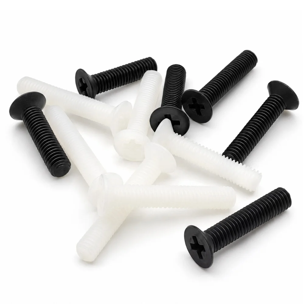 20/50/100 Stück PA66 Nylon Phillips Senkkopfschrauben, isolierte Kunststoff-Maschinenschrauben, M2 M2.5 M3 M4 M5 M6 M8 – Detail 4