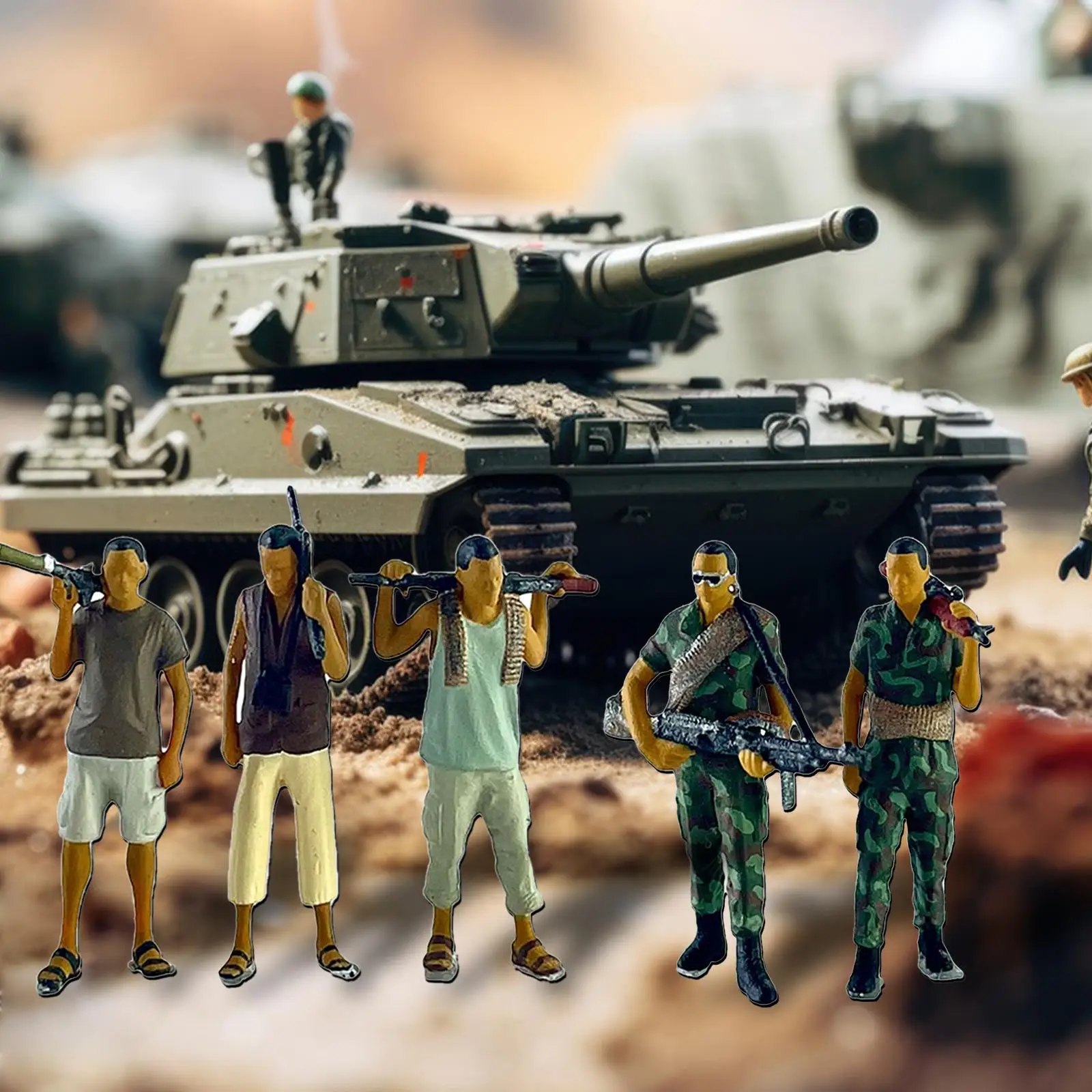 Conjunto de figuras de diorama em miniatura para decoração de cenas e presentes