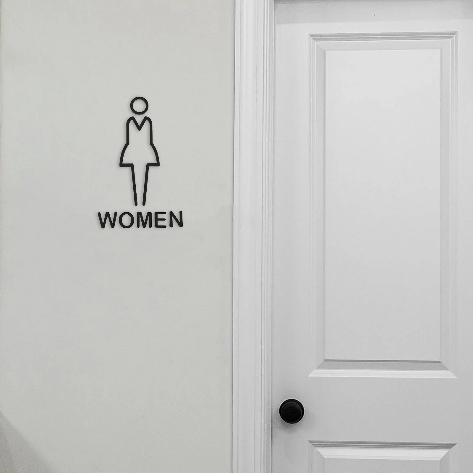 

All Gender Bathroom Signs Thickened Acrylic Restroom Symbols Stylish Hollow Out Design Self Adhesive Easy