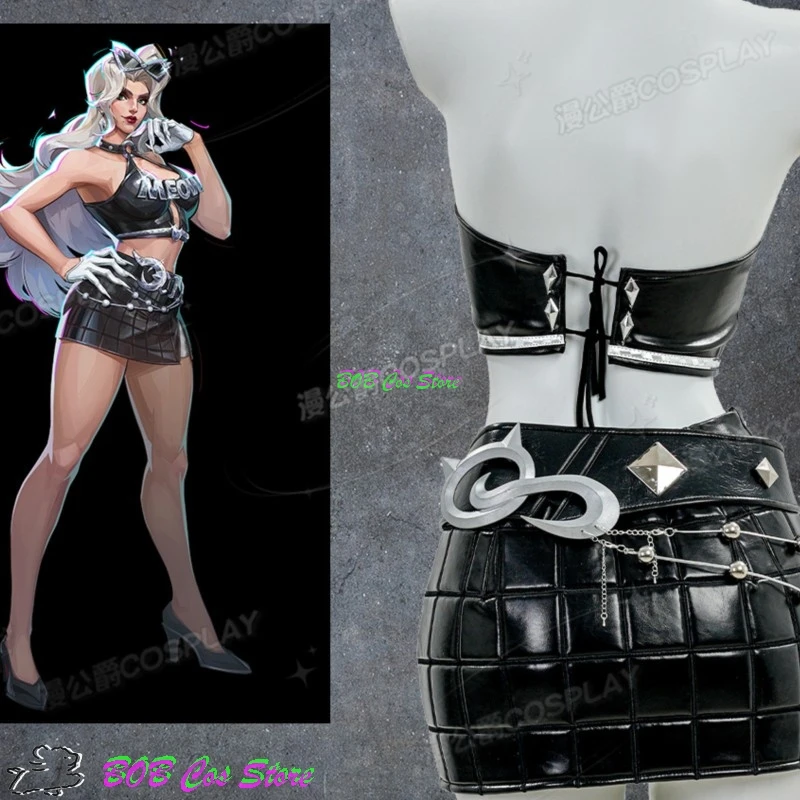 Epic Skin Urban Predator Black Hardy Cat Cosplay Set Skirt+ Tube+ Wig Glasses Rivals Women Halloween Carnival Roleplay Costume view 4