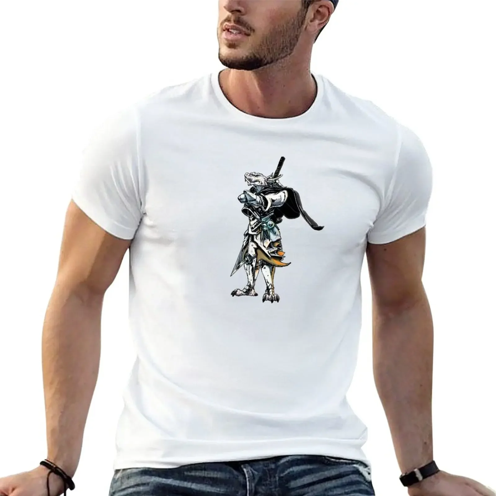 

New White Dragonborn Paladin T-Shirt oversized t shirt vintage anime shirt customizeds Man t-shirt mens workout shirts