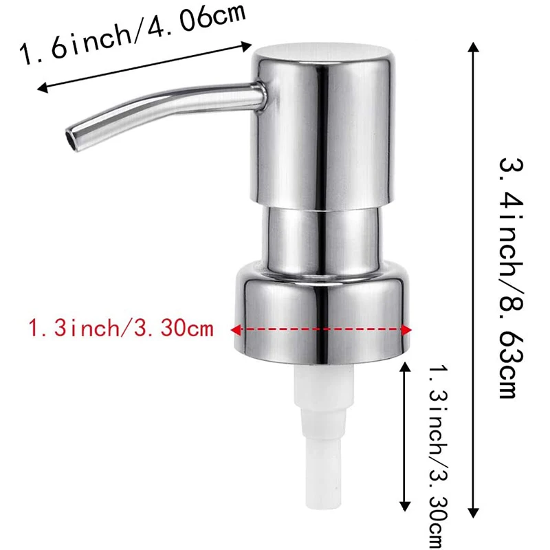 Запасные части для насоса для лосьона из нержавеющей стали, серебряные дозаторы мыла с трубками, 10 шт.