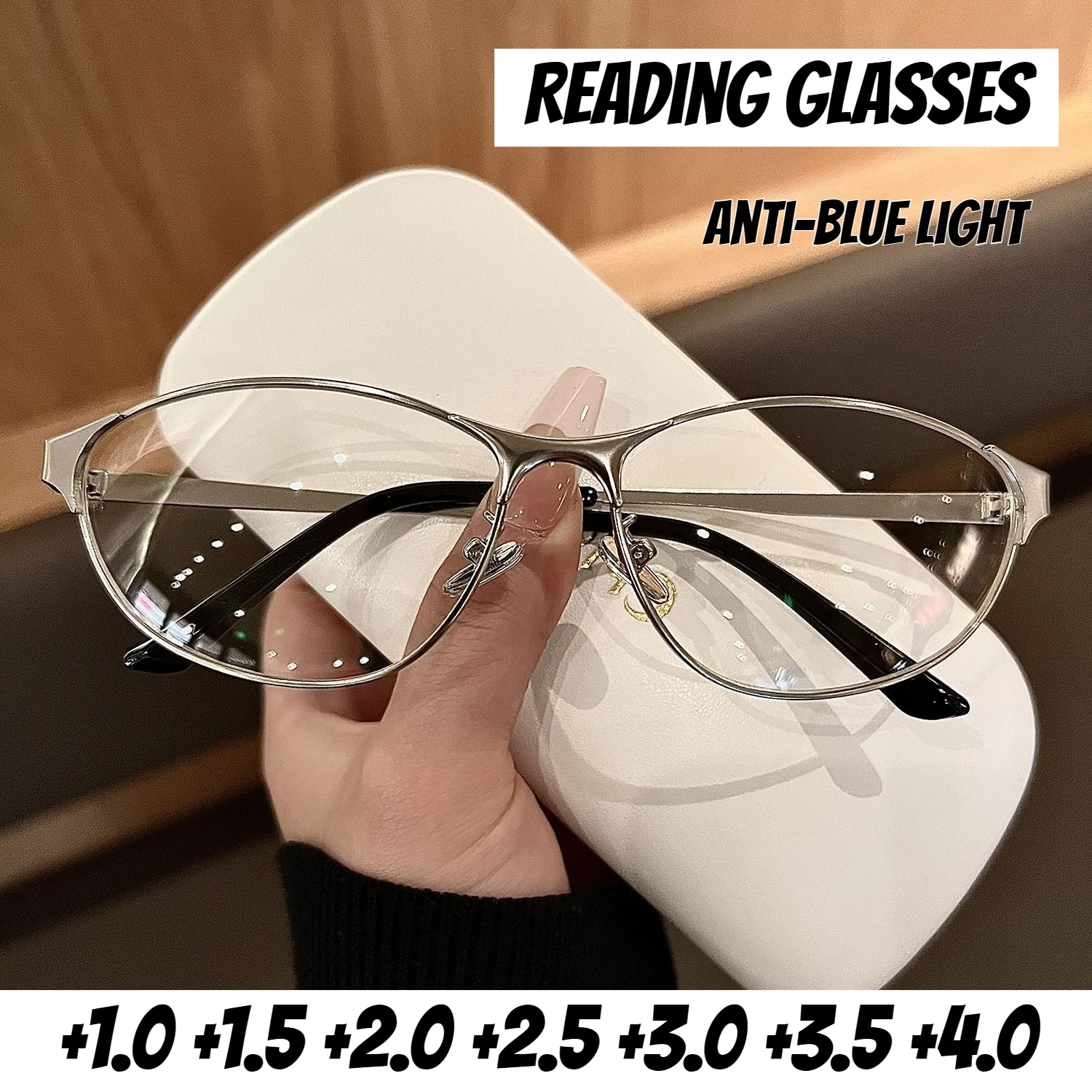 

Retro Fashion High-definition Anti-blue Light Reading Glasses for Men and Women Fashionable Luxury Reading Presbyopia Glasses