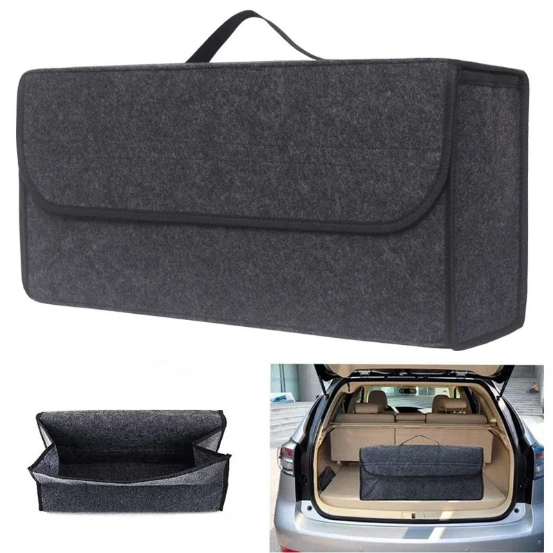 Large Anti Slip Compartment Boot Storage Organizer Tool Car Storage Bag Car Trunk Organizer Soft Felt Storage Box Accessories