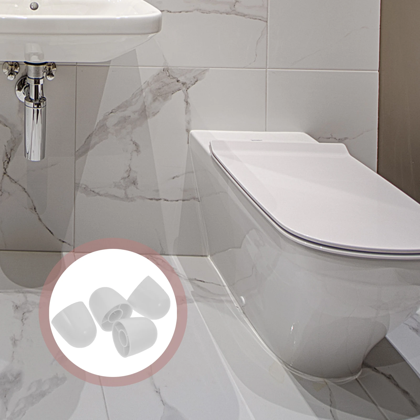 

Universal Toilet Bolt Covers Caps Decorative Screw Cover Floor Base White Replacement Easy Clean Simple Install Seat Bowl Parts