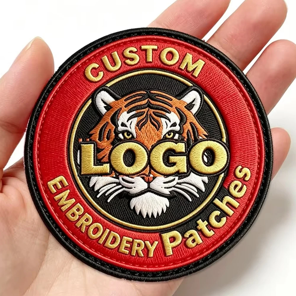 Custom Embroidered Logo Patch Make Artwork Name Team Logo School Sign Personalized Badges Iron On Hook and Loop Backing Sticker