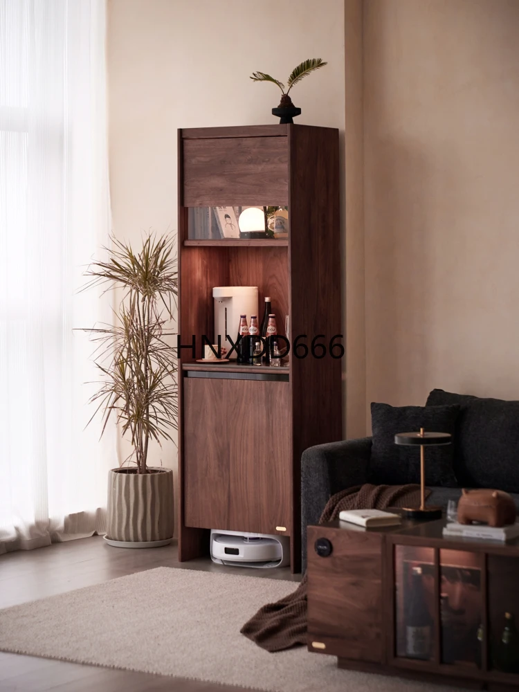 

Solid wood narrow side cabinet coffee cabinet household
