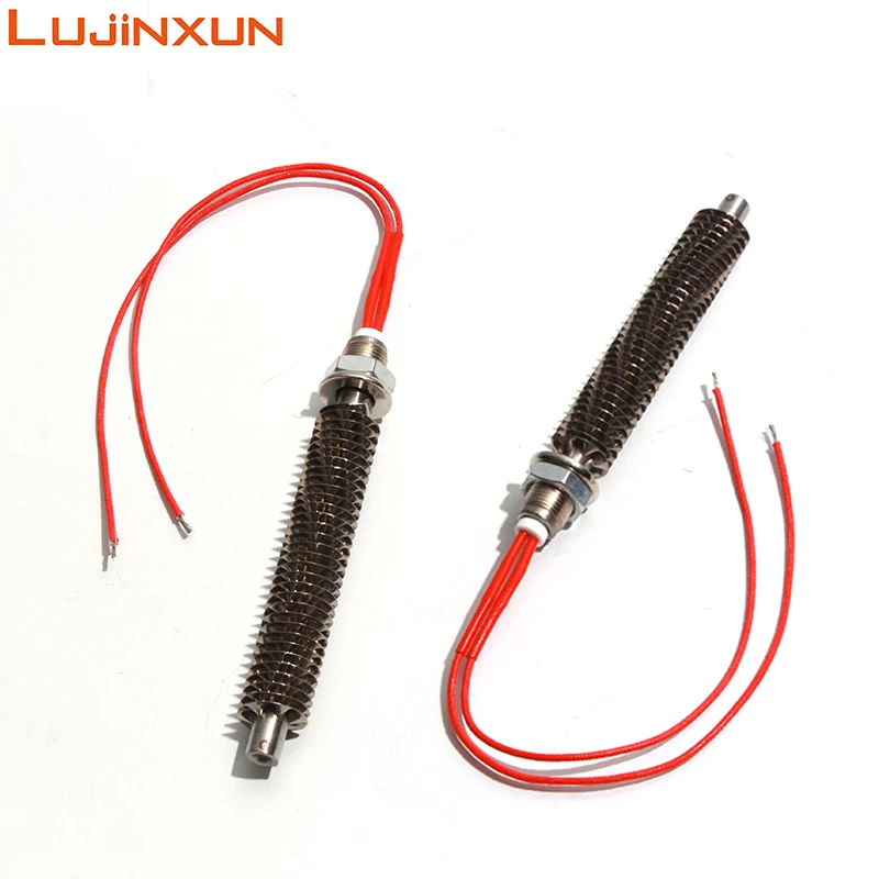 LUJINXUN Fin Heater Element Straight Air Heater Electric Dry Burning Heating Tube for Oven Motor/Load/Dehumidification 220V 1PC