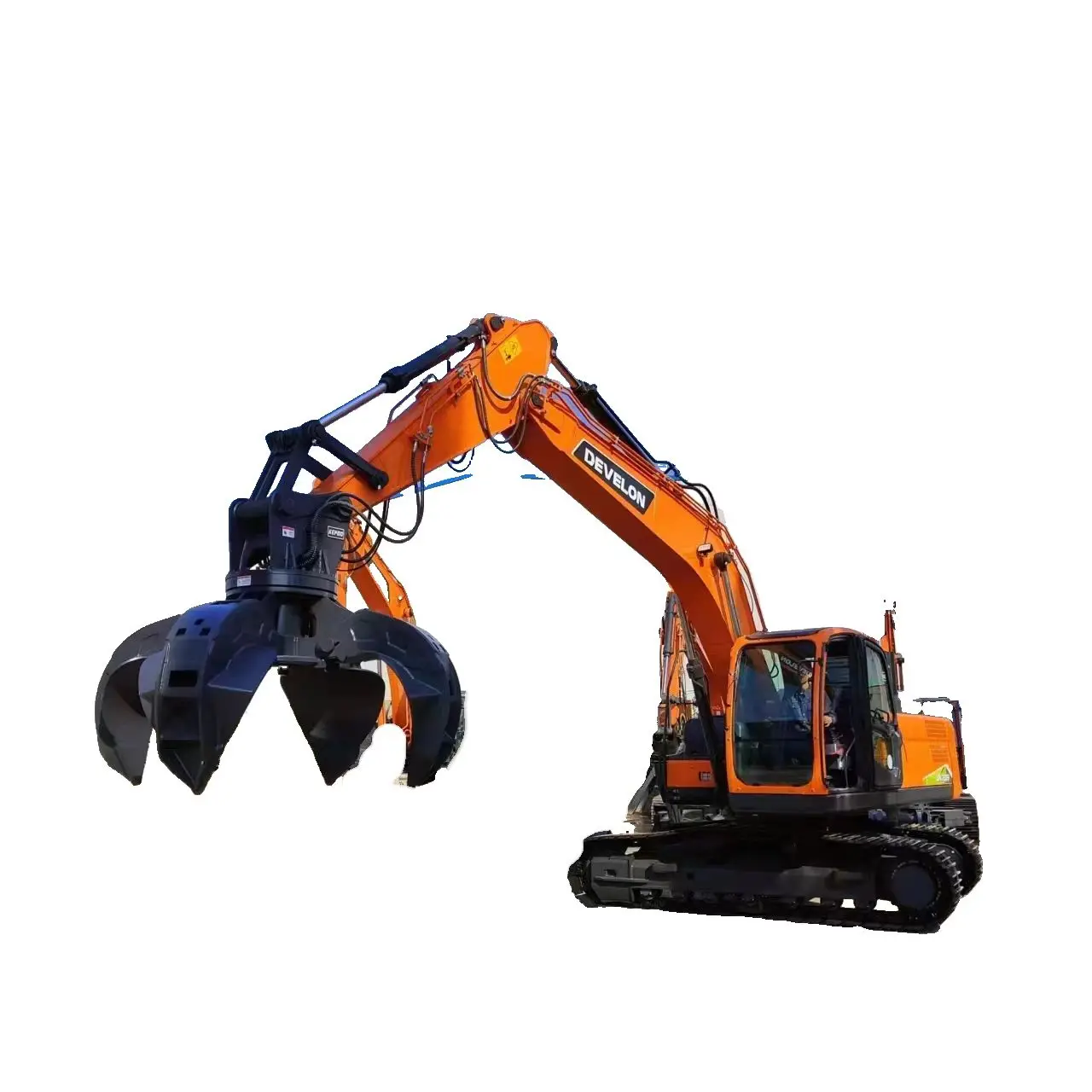 RIBETTER Rotating Orange Peel Grab Hydraulic Grab Bucket for 5-47t Excavators Max Jaw Opening 2400mm Scrap Steel Handling