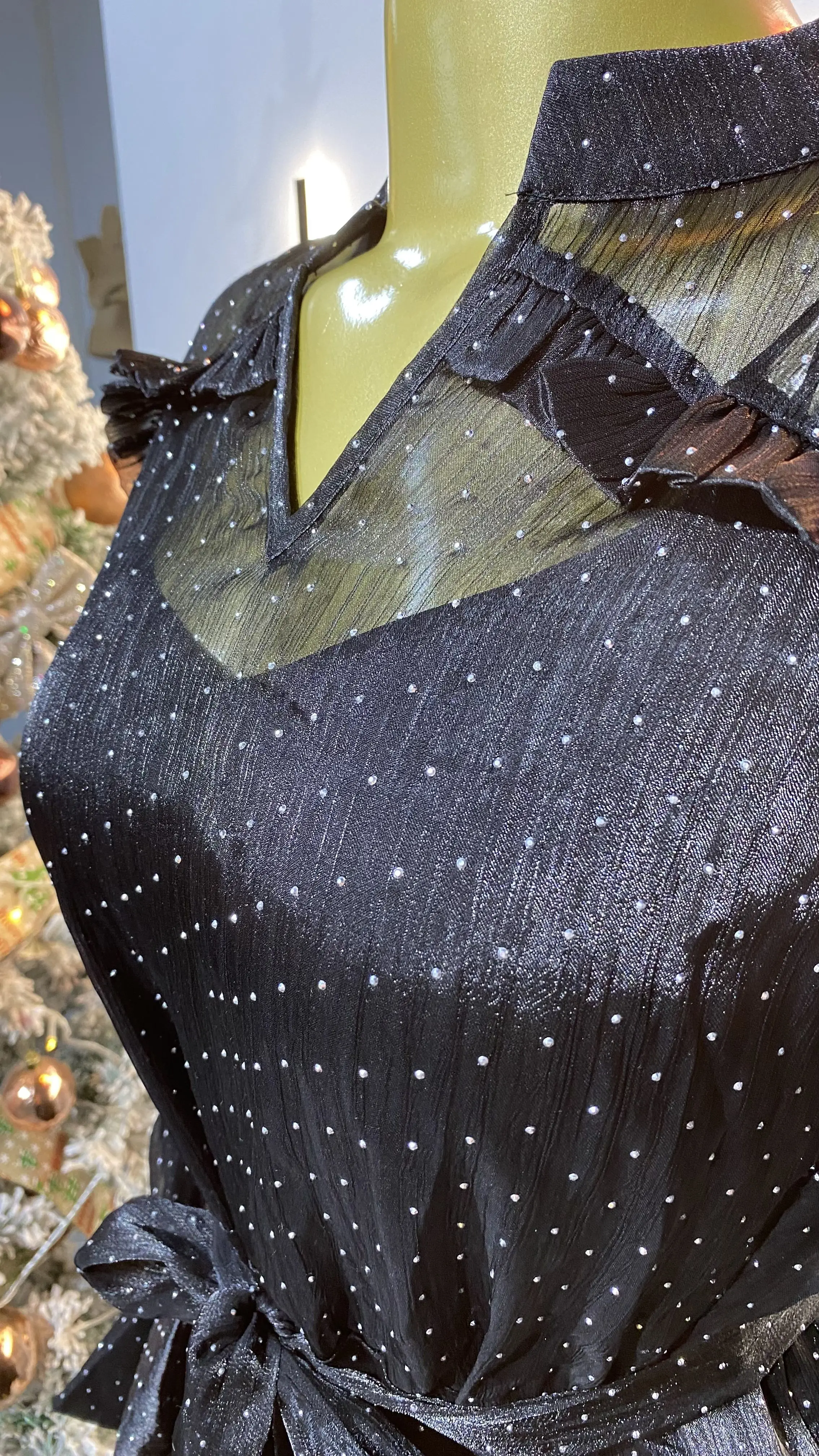 고급스럽고, 우아한, 틈새시장을 겨냥한 스팽글 자수 피쉬테일 시스루 메쉬 소매 우아한 이브닝 드레스-GZXX471