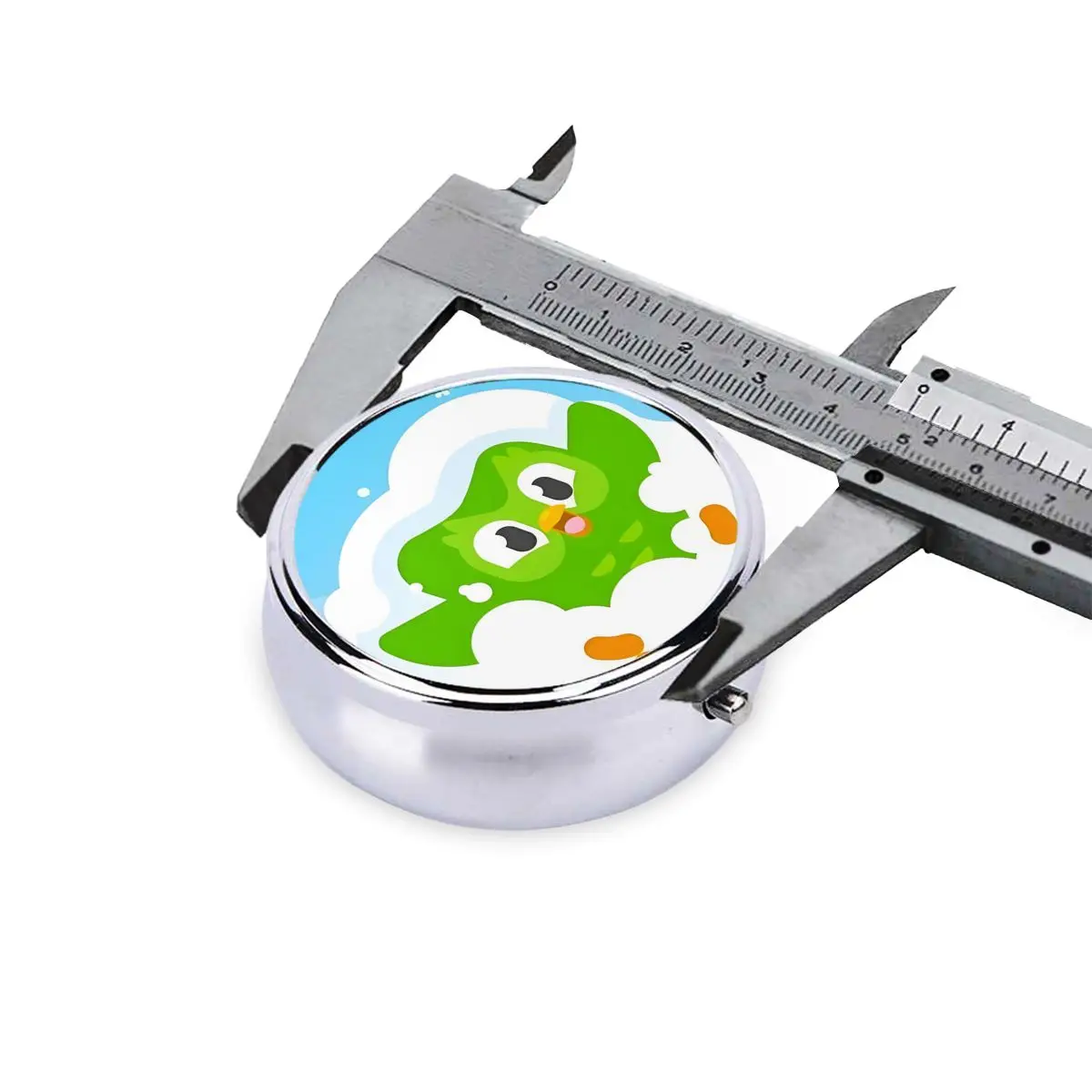 مضحك D-Duolingos السفر حبوب مستديرة المنظم جميل الأخضر البومة الكرتون أنيمي صندوق دواء حبة صندوق الخائن صندوق تخزين