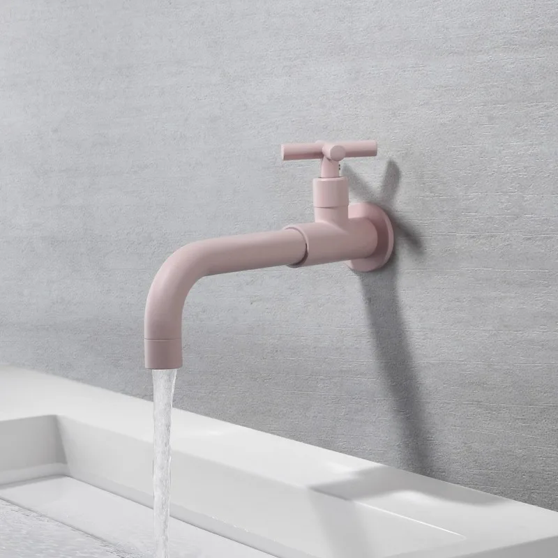 Wall Mounted Single Cold Water Faucet  Pool Tap Washbasin Taps Garden Bathroom Sink Faucets Water Mixer Brushed Gold Tap