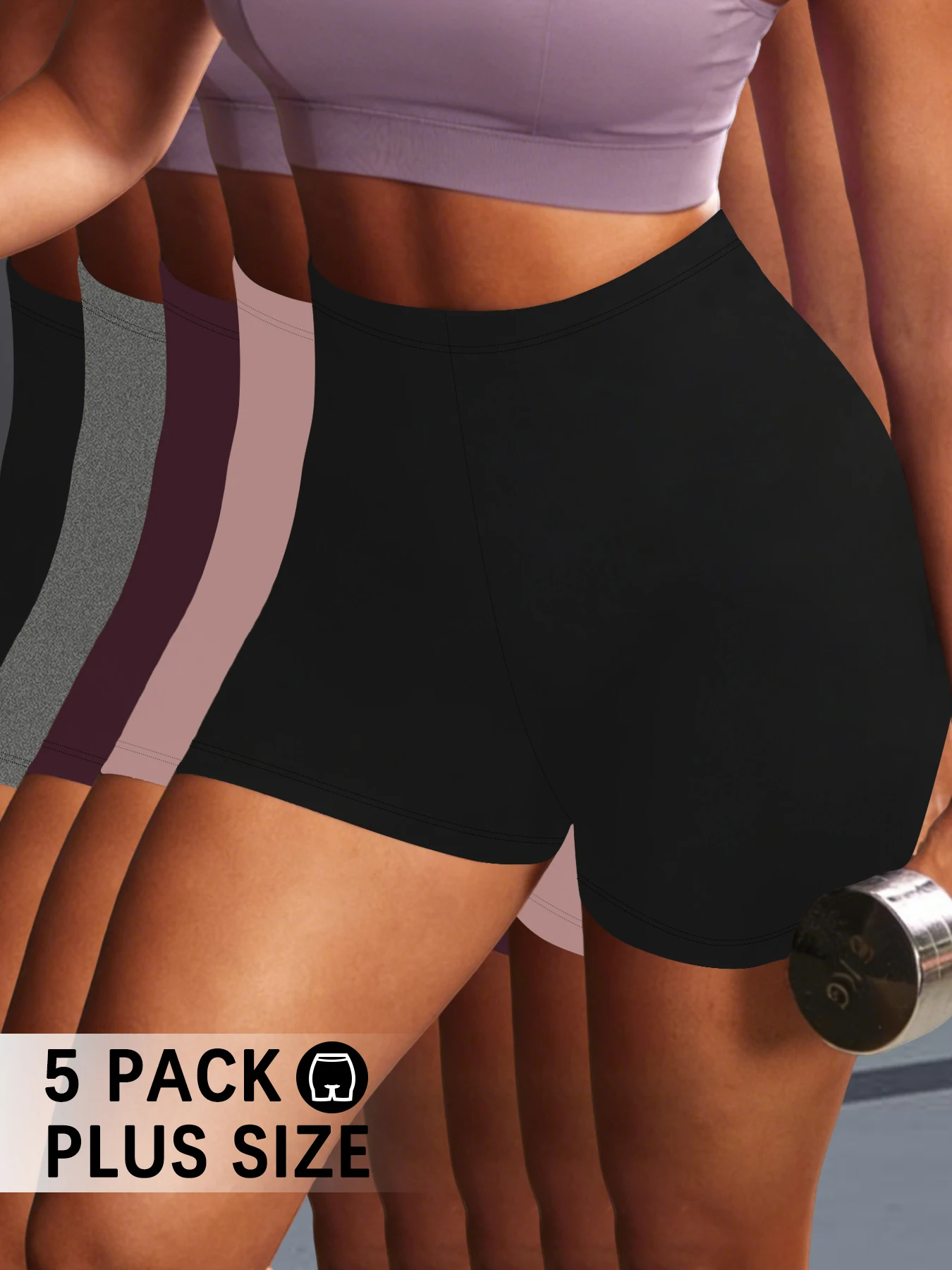 

Комплект из 5 штук: женские велосипедные шорты больших размеров, супермягкие, с эффектом утяжки живота, непрозрачные, для тренировок, бега, йоги, спорта, с внутренним швом 2 дюйма.