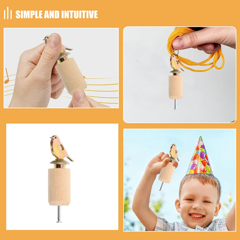 2 szt. Gwizdek ptasiany do ręcznego treningu, imitacja dźwięków ptaków, urządzenie do obserwacji ptaków na zewnątrz, drewniany instrument do wydawania dźwięków, przyrząd do nauki dla dzieci
