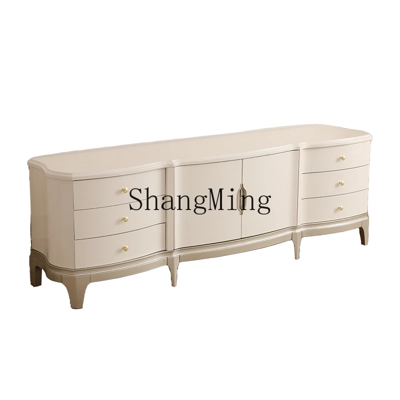 

CL light luxury TV cabinet coffee table combination modern simple small apartment living room solid wood floor cabinet