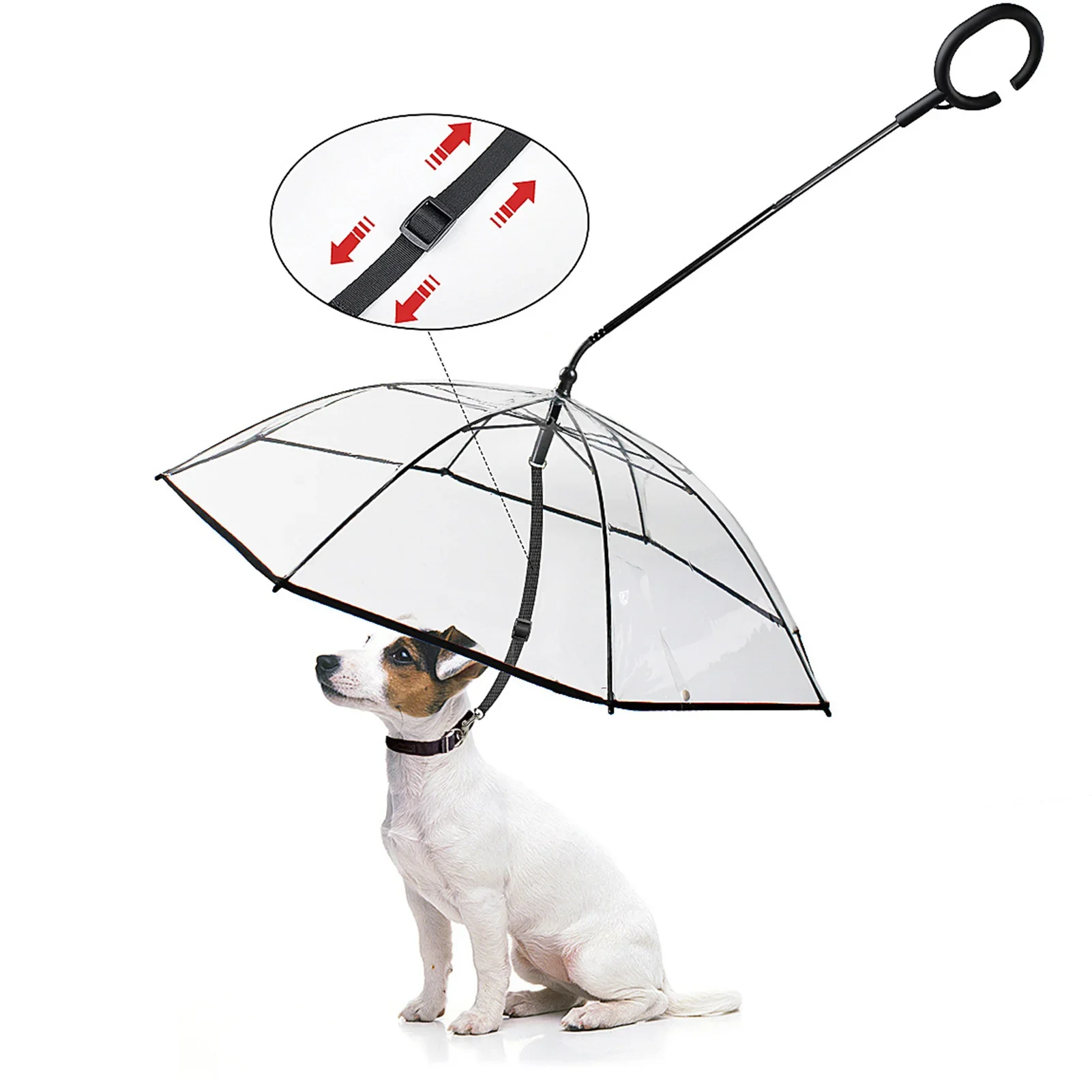 Przezroczysty regulowany parasol w kształcie litery C dla zwierząt domowych do chodzenia na deszczu lub śniegu Płaszcze przeciwdeszczowe Psy Parasol Szybka dostawa Dropshipping