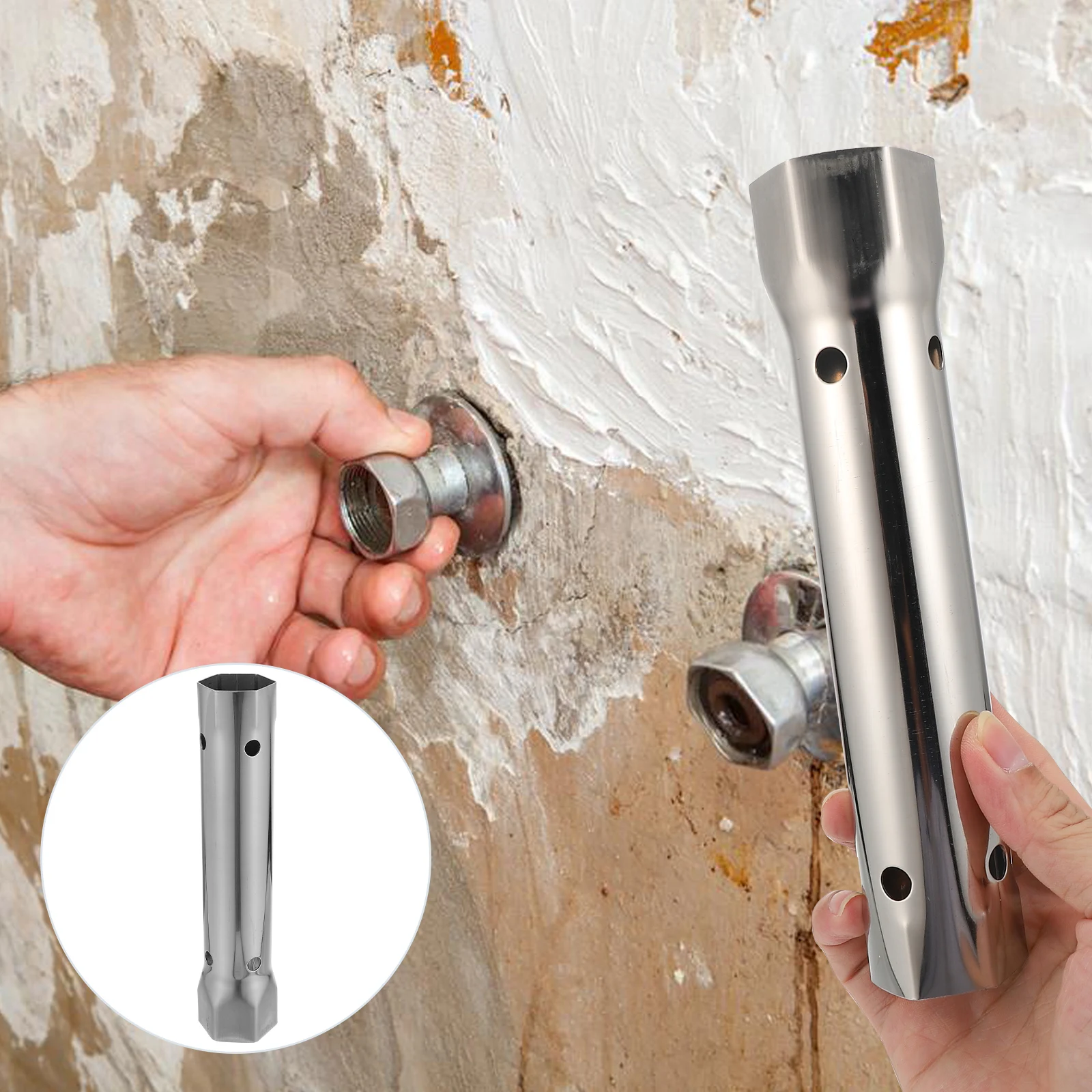 

Socket Wrench for Faucet Repair 34mm 40mm Double Ended Taps Ring Spanner Tools Plumber Plumbing Stainless Steel