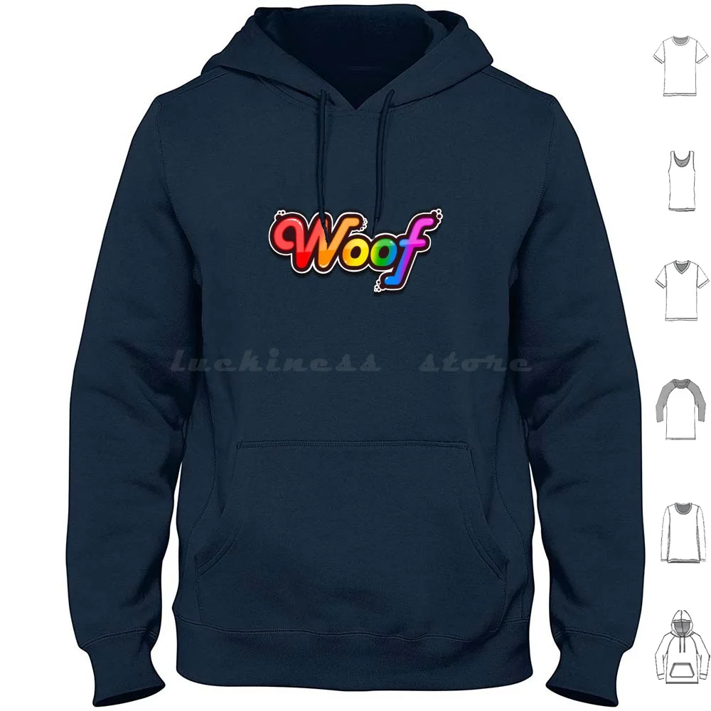 Woof Hoodie Cotton Long Sleeve Bear Week Happy Bear Sitges Pride Rainbow Woof Bear Pride Bear And Chaser Happy Bear Bearbow