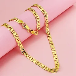 Fashionable golden color hot-selling 18K gold plated 6MM Japanese character necklace 45CM jewelry prom gift