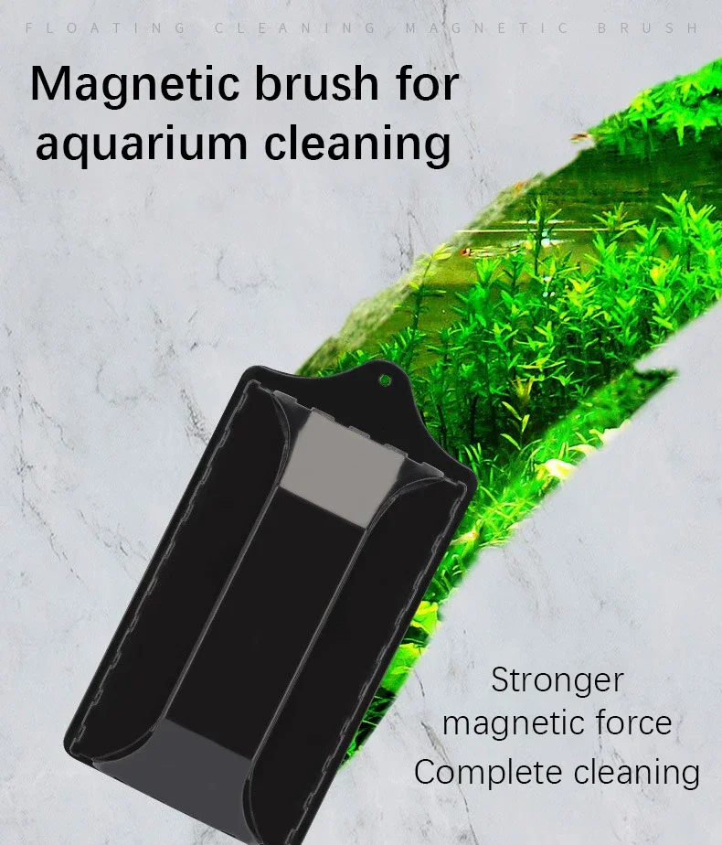 Neues Magnetbürsten-Reinigungswerkzeug, starke Saugkraft, Verglasungspeeling, leicht zu reinigen, doppelseitiger Doppelseitiger Aquarium-Aquarium-Tankwäscher – Detail 1