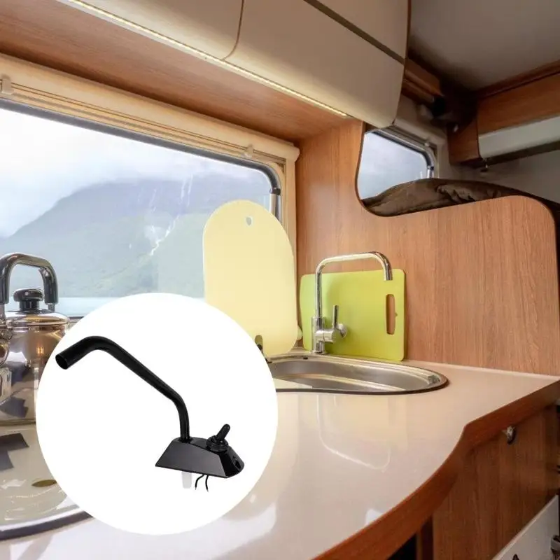 77HF Bomba agua eléctrica 12 V 360 grados Caravanos caravanas Tauceto Anti corrosión Interruptores grifo acero