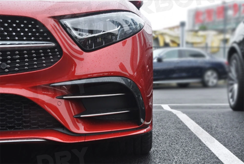 

Carbon Fiber Front Bumper Canards Trim Winglet For Benz CLS Class C257 CLS260 300 AMG 2019+ ABS Air Vent Trims Body Kits