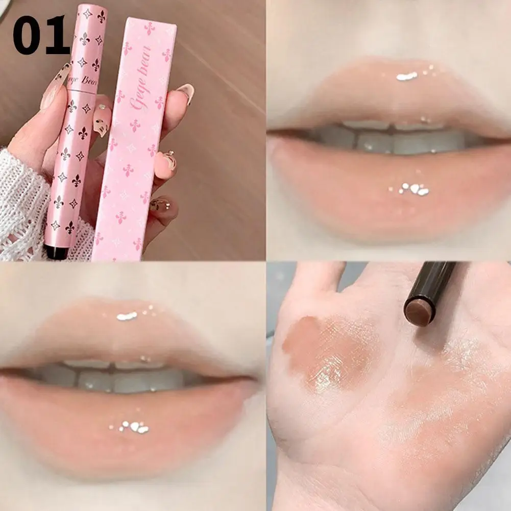 ウォーターライト持続保湿リップティントソリッドリップグロスミラークリスタルジェリーリップスティックナチュラルヌードリップメイクアップ化粧品 ﻿